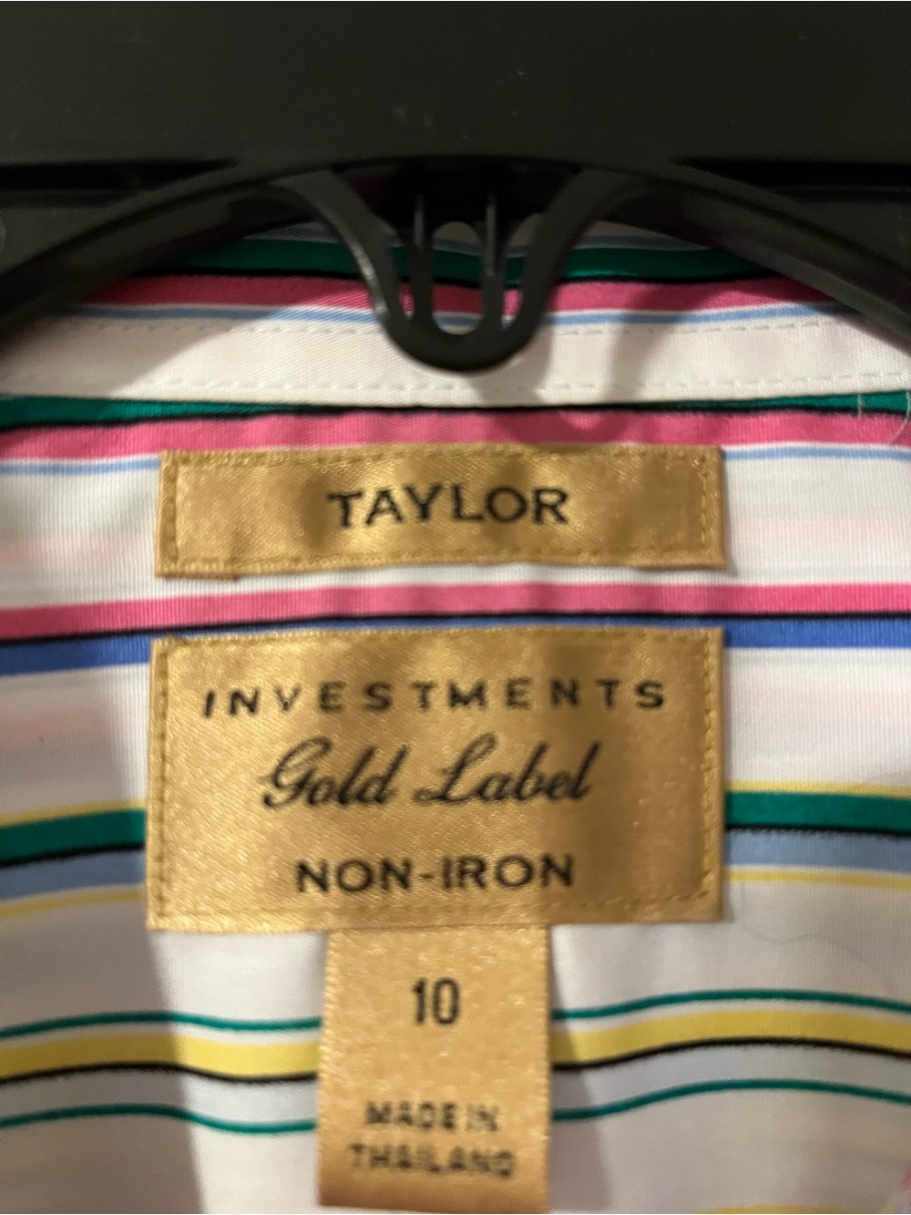 Taylor White Dress Shirt with Multicolor Vertical Stripes - Picture 3 of 4